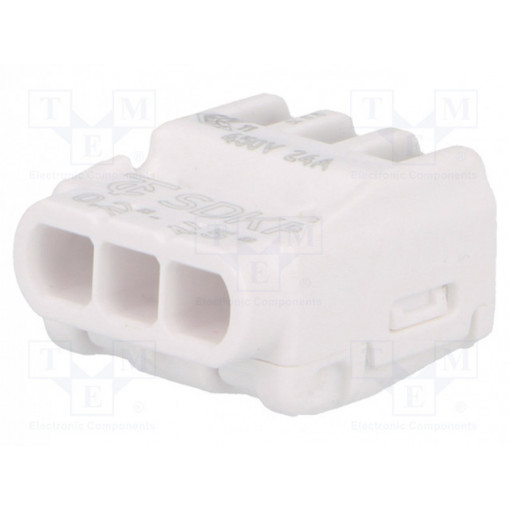 88167927 SDKF 3; Installation quick splice; SDKF; spring clamp; 0.2÷2.5mm2; 300V; ELECTRO TERMINAL 88167927 SDKF 3; Installation quick splice; SDKF; spring clamp; 0.2÷2.5mm2; 300V; ELECTRO TERMINAL