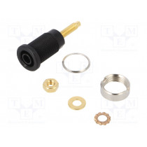 SEB6446AU-SW; Socket; 4mm banana; 32A; 1kVDC; black; gold-plated; on panel; 40mm; SCHÜTZINGER