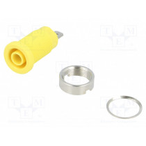 SEB7077NI/GE; Socket; 4mm banana; 24A; green; nickel plated; screw,on panel; SCHÜTZINGER