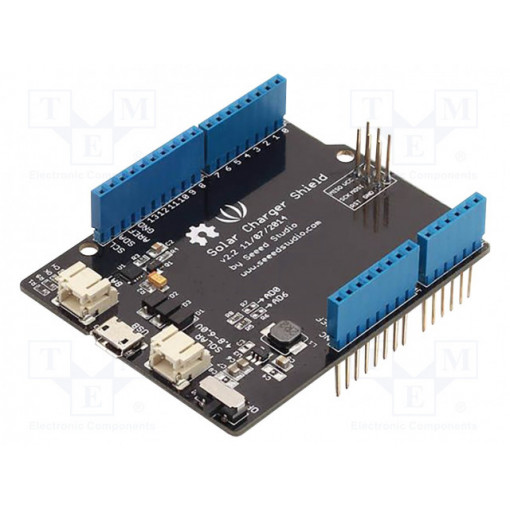 SOLAR CHARGER SHIELD V2.2; Arduino shield; GPIO; Arduino socket,Arduino plug,Micro USB; SEEED STUDIO SOLAR CHARGER SHIELD V2.2; Arduino shield; GPIO; Arduino socket,Arduino plug,Micro USB; SEEED STUDIO