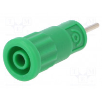 SEPB 6887 NI/GN; Socket; 4mm banana; 36A; 1kV; green; push-in,on panel; -25÷80°C; SCHÜTZINGER