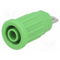 SEPB 7089 NI/GN; Socket; 4mm banana; 24A; 1kV; green; push-in; 33mm; -25÷80°C; 5mΩ; SCHÜTZINGER