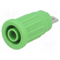 SEPB 7089 NI/GN; Socket; 4mm banana; 24A; 1kV; green; push-in; 33mm; -25÷80°C; 5mΩ; SCHÜTZINGER