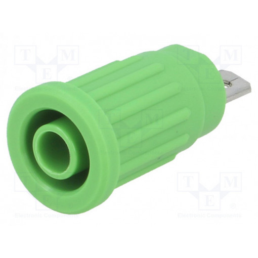 SEPB 7089 NI/GN; Socket; 4mm banana; 24A; 1kV; green; push-in; 33mm; -25÷80°C; 5mΩ; SCHÜTZINGER
