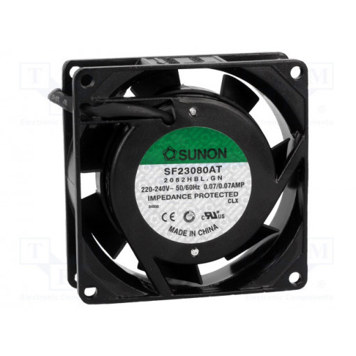 SF23080AT2082HBL.GN; Fan: AC; axial; 230VAC; 80x80x25mm; 30.6(±5%)m3/h; 30dBA; 2450rpm; SUNON