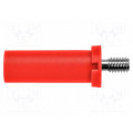 SFK 8465 NI / M4 / 7 / RT; Plug; 4mm banana; 32A; red; insulated; 31mm; Plating: nickel plated; SCHÜTZINGER