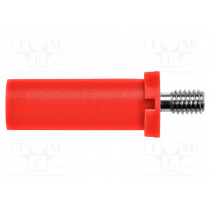 SFK 8465 NI / M4 / 7 / RT; Plug; 4mm banana; 32A; red; insulated; 31mm; Plating: nickel plated; SCHÜTZINGER