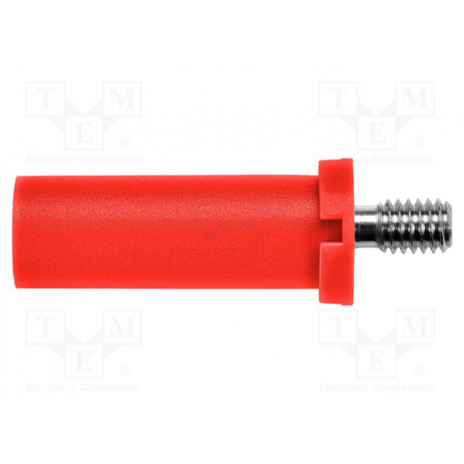 SFK 8465 NI / M4 / 7 / RT; Plug; 4mm banana; 32A; red; insulated; 31mm; Plating: nickel plated; SCHÜTZINGER