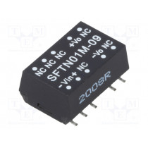 SFTN01M-09; Converter: DC/DC; 1W; Uin: 10.8÷13.2V; 9VDC; Iout: 11.1÷111mA; SMD; MEAN WELL