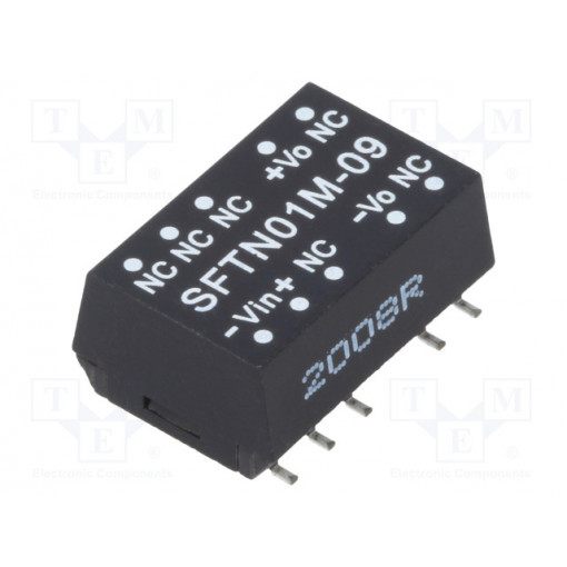SFTN01M-09; Converter: DC/DC; 1W; Uin: 10.8÷13.2V; 9VDC; Iout: 11.1÷111mA; SMD; MEAN WELL