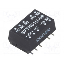 SFTN01N-09; Converter: DC/DC; 1W; Uin: 21.6÷26.4V; 9VDC; Iout: 11.1÷111mA; SMD; MEAN WELL