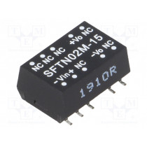 SFTN02M-15; Converter: DC/DC; 2W; Uin: 10.8÷13.2V; 15VDC; Iout: 27÷133mA; SMD; MEAN WELL
