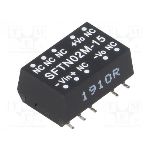 SFTN02M-15; Converter: DC/DC; 2W; Uin: 10.8÷13.2V; 15VDC; Iout: 27÷133mA; SMD; MEAN WELL