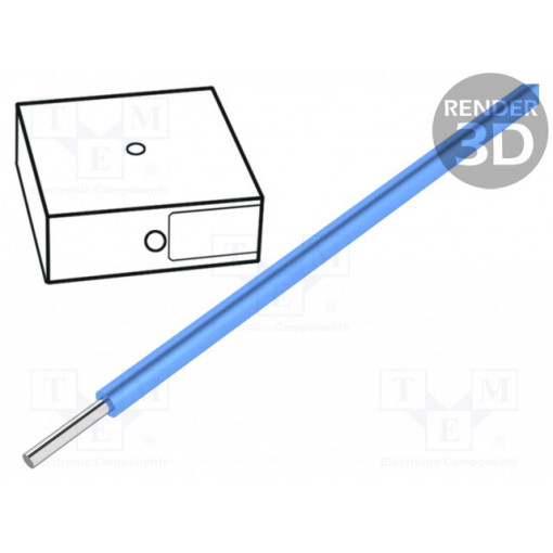 46503; Wire; SiD; solid; Cu; 1mm2; silicone; blue; -60÷180°C; 300/500V; 100m; HELUKABEL
