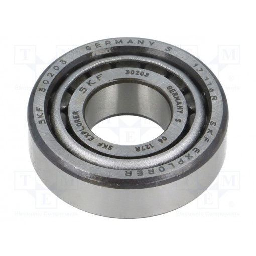 30203 SKF; Bearing: tapered roller; Øint: 17mm; Øout: 40mm; W: 13.25mm; SKF 30203 SKF; Bearing: tapered roller; Øint: 17mm; Øout: 40mm; W: 13.25mm; SKF