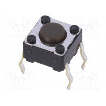 SKHHALA010; Microswitch TACT; SPST; Pos: 2; 0.05A/12VDC; THT; 1.6N; 6x6x3.5mm; ALPS