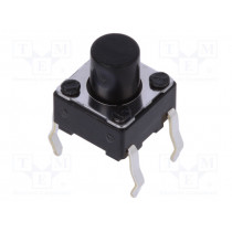 SKHHBVA010; Microswitch TACT; SPST; Pos: 2; 0.05A/12VDC; THT; 1N; 6x6x3.5mm; 7mm; ALPS