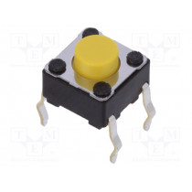 SKHHCRA010; Microswitch TACT; SPST; Pos: 2; 0.05A/12VDC; THT; 5.1N; 6x6x3.5mm; ALPS