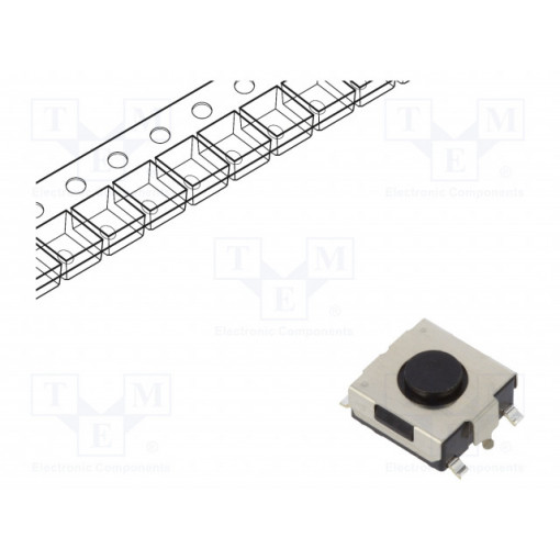 SKHMQKE010; Microswitch TACT; SPST; Pos: 2; 0.05A/12VDC; SMT; 1N; 6.5x6.2x2.6mm; ALPS