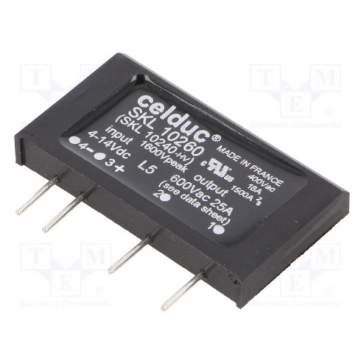 SKL10260; Relay: solid state; SPST-NO; Ucntrl: 4÷14VDC; 25A; 24÷690VAC; CELDUC