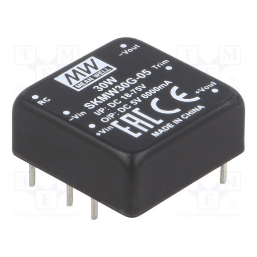 SKMW30G-05; Converter: DC/DC; 30W; Uin: 18÷75V; 5VDC; Iout: 0÷6000mA; 1