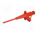24.0224-22; Clip-on probe; crocodile; 4A; red; 1kV; 4mm; Overall len: 155mm; STÄUBLI
