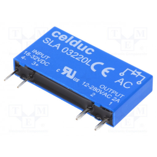 SLA03220L; Relay: solid state; SPST-NO; Ucntrl: 18÷32VDC; 2A; 12÷280VAC; CELDUC