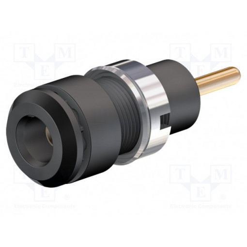 65.9194-21; Socket; 2mm banana; 10A; 29mm; black; Mounting: on panel; insulated; STÄUBLI