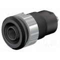 49.7049-21; Socket; 4mm banana; 24A; 1kV; Cutout: Ø12.2mm; black; nickel plated; STÄUBLI