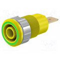23.3060-20; Socket; 4mm banana; 32A; 1kV; Cutout: Ø12.2mm; yellow-green; STÄUBLI