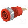 23.3060-22; Socket; 4mm banana; 32A; 1kV; Cutout: Ø12.2mm; red; gold-plated; STÄUBLI