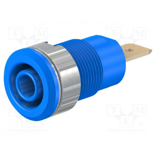 23.3060-23; Socket; 4mm banana; 32A; 1kV; Cutout: Ø12.2mm; blue; gold-plated; STÄUBLI