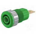 23.3060-25; Socket; 4mm banana; 32A; 1kV; Cutout: Ø12.2mm; green; gold-plated; STÄUBLI