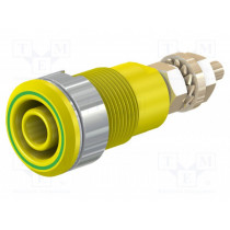 23.3020-20; Socket; 4mm banana; 32A; 1kV; Cutout: Ø12.2mm; yellow-green; STÄUBLI 23.3020-20; Socket; 4mm banana; 32A; 1kV; Cutout: Ø12.2mm; yellow-green; STÄUBLI