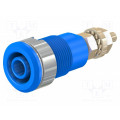 23.3020-23; Socket; 4mm banana; 32A; 1kV; Cutout: Ø12.2mm; blue; gold-plated; STÄUBLI