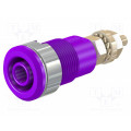 23.3020-26; Socket; 4mm banana; 32A; 1kV; Cutout: Ø12.2mm; violet; gold-plated; STÄUBLI