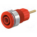 23.3010-22; Socket; 4mm banana; 24A; 1kV; Cutout: Ø12.2mm; red; gold-plated; STÄUBLI