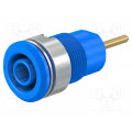 23.3010-23; Socket; 4mm banana; 24A; 1kV; Cutout: Ø12.2mm; blue; gold-plated; STÄUBLI
