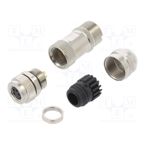 PASH-M8A-04P-FF-SL7001-00A(H); Connector: M8; female; PIN: 4; straight; for cable; plug; 3A; 30V; DEGSON ELECTRONICS