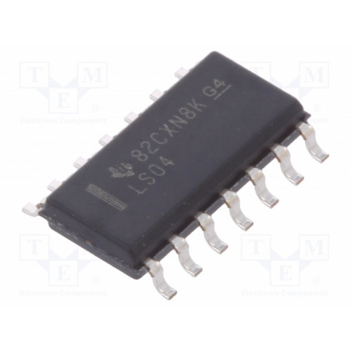 SN74LS04D; IC: digital; HEX,inverter; Channels: 6; SMD; SO14; Series: 74LS; TEXAS INSTRUMENTS