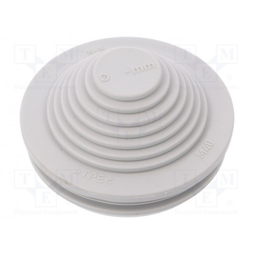 21644001; Grommet; TPE (thermoplastic elastomer); grey; -35÷60°C; UL94HB; SPELSBERG