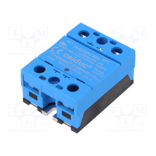 SO965460; Relay: solid state; Ucntrl: 3.5÷32VDC; 60A; 24÷600VAC; -55÷100°C; CELDUC