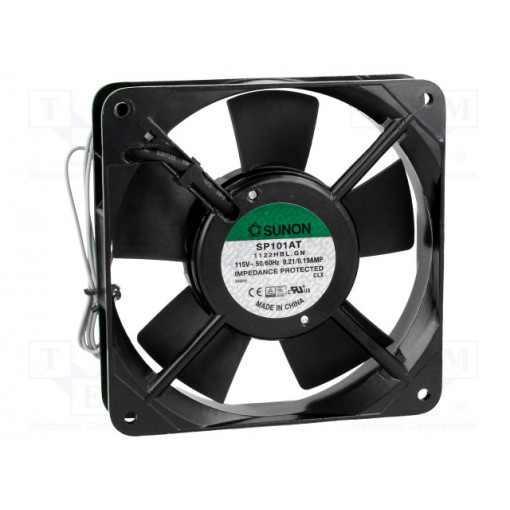 SP101AT1122HBL.GN; Fan: AC; axial; 115VAC; 120x120x25mm; 132(±7%)m3/h; 46dBA; 2300rpm; SUNON SP101AT1122HBL.GN; Fan: AC; axial; 115VAC; 120x120x25mm; 132(±7%)m3/h; 46dBA; 2300rpm; SUNON