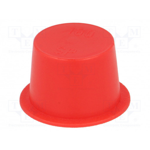 12900; Plugs; Body: red; Out.diam: 30mm; H: 13.3mm; Mat: LDPE; Shape: round; SUNDPLAST