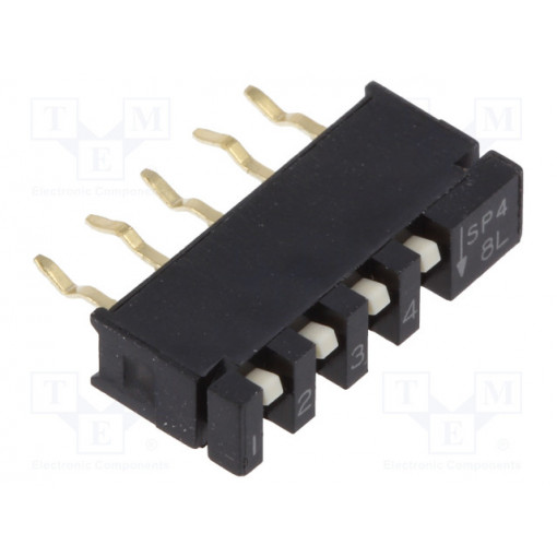 SPA04B; Switch: DIP-SWITCH; Poles number: 4; OFF-ON; 0.01A/5VDC; Pos: 2; C&K