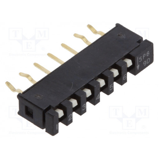 SPA06B; Switch: DIP-SWITCH; Poles number: 6; OFF-ON; 0.01A/5VDC; Pos: 2; C&K
