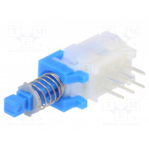 SPUJ190900; Switch: push-button; Pos: 2; DPDT; 0.1A/30VDC; OFF-ON; Mounting: THT; ALPS