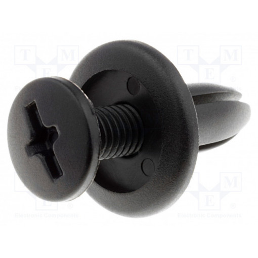 SR-614; Rivet; polyamide; Panel cutout diam: 6.3mm; Colour: black; UL94V-2; KSS WIRING