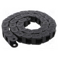 SR250L015045; Cable chain; Series: Light; Bend.rad: 45mm; L: 986mm; Colour: black; BREVETTI