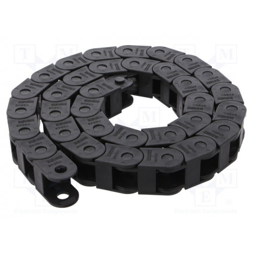 SR250L015045; Cable chain; Series: Light; Bend.rad: 45mm; L: 986mm; Colour: black; BREVETTI